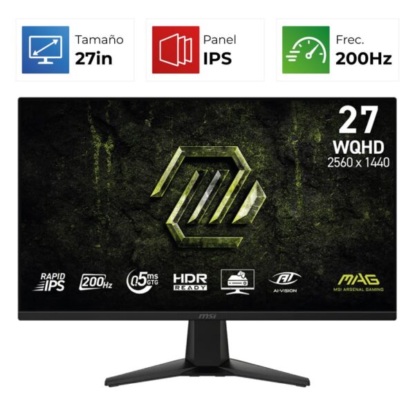 MSI MAG 275QF E20 – 27″ – 2K/QHD – 200Hz – IPS