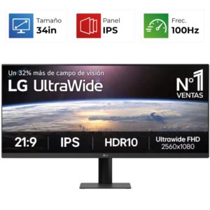 LG UltraWide – 34″ – 100Hz – 1ms – IPS – HDR10