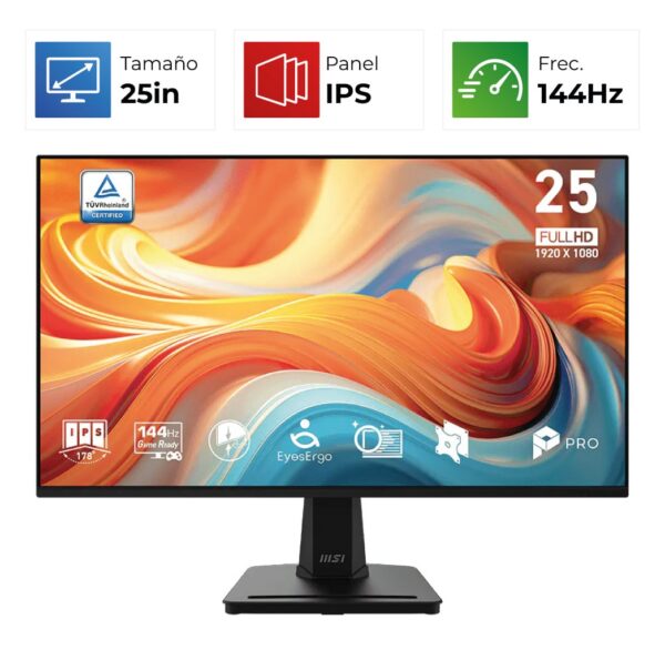 MSI Pro MP251 E14L – 25″ – FHD – 144Hz – IPS