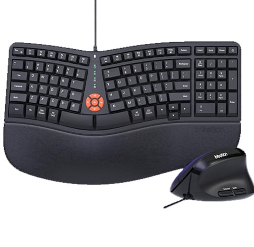 Teclado y Mouse Ergonomico Meetion DirectorMini – Negro
