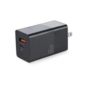 CARGADOR ARGOM FAST CHARGE DE PARED USB DUAL PD VOLTA P6 PLEGABLE TYPE-C+USB 65W ARG-AC-0124BK