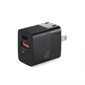 CARGADOR ARGOM FAST CHARGE DE PARED USB DUAL PD VOLTA P4 PLEGABLE TYPE-C+USB 38W ARG-AC-0122BK