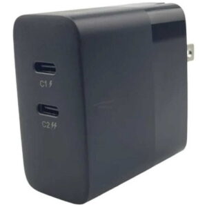 CARGADOR DE PARED NOVA PA045RBU001C 45W 2 PUERTOS USB-C CARGA RAPIDA CON ENCHUFE PLEGABLE NEGRO