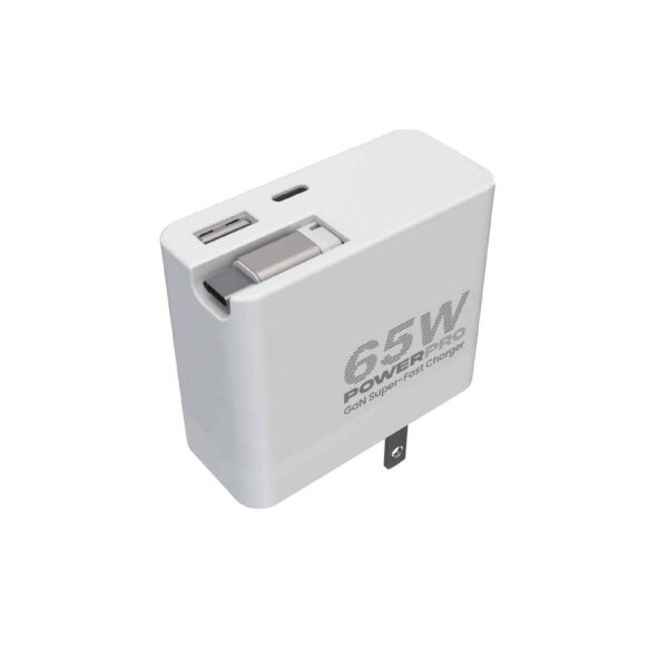 CARGADOR DE PARED UNNO POWERPRO – RETRACTIL – 65W