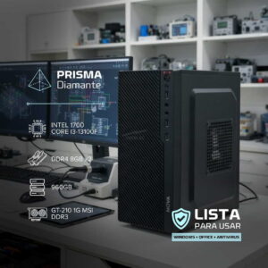 PC HOMEOFFICE – PRISMA DIAMANTE – INTEL CORE I3 13100F – 960GB – 16GB – GT-210 – WINP+ANTIVIRUS+OFFICE
