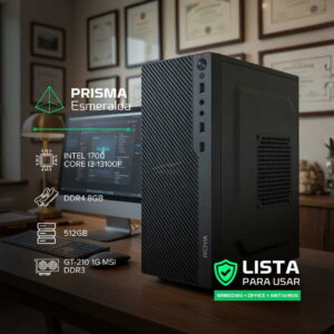 PC HOMEOFFICE – PRISMA ESMERALDA – INTEL CORE I3 13100F – 512GB – 8GB – GT-210 – WINP+ANTIVIRUS+OFFICE