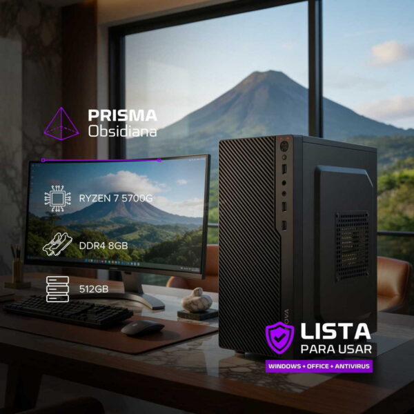 PC HOMEOFFICE – PRISMA OBSIDIANA – RYZEN 7 5700G – 512GB – 8GB – WINP+ANTIVIRUS+OFFICE