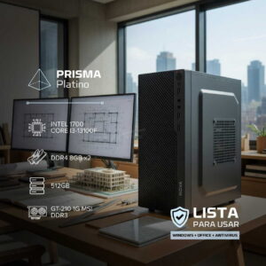 PC HOMEOFFICE – PRISMA PLATINO – INTEL CORE I3 13100F – 512GB – 16GB – GT-210 – WINP+ANTIVIRUS+OFFICE