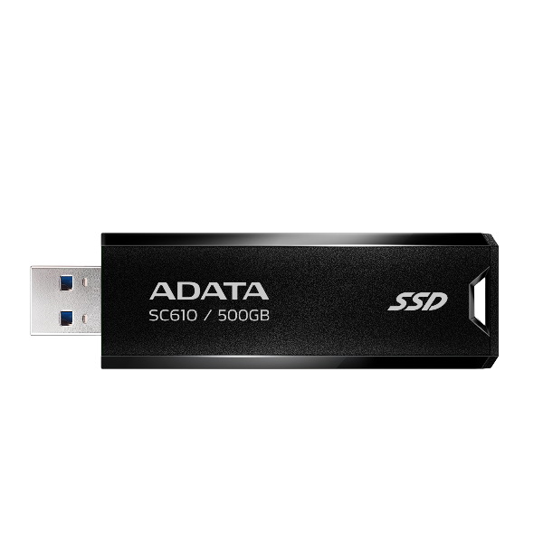 HD SOLIDO EXTERNO 1TB ADATA USB 3.2 GEN 2 550 MB/S LECTURA 500 MB/S ESCRITURA SC610-1000G-CBK/RD NEGRO