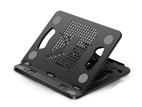 Soporte para Laptop de 14 Pulgadas Negro – Ajustable, Ventilado, Portátil