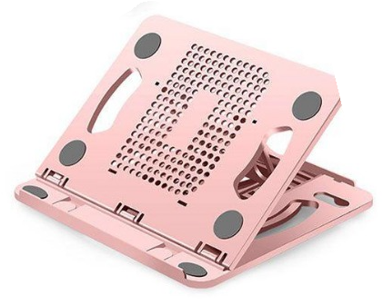 Soporte para Laptop de 14 Pulgadas Rosado- Ajustable, Ventilado, Portátil