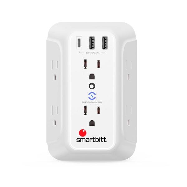 Supresor de Picos SURGE SMARTBITT con 6 Tomas y 3 USB – Protege tus Dispositivos