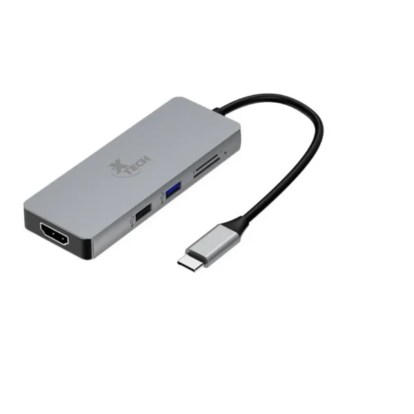 ADAPTADOR XTECH USB TIPO C MACHO A USB 2.0 – HDMI – USB 3.0 – SD – TF