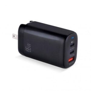 CARGADOR ARGOM FAST CHARGE DE PARED USB DUAL PD TYPE-C+USB 65W ARG-AC-0126BK