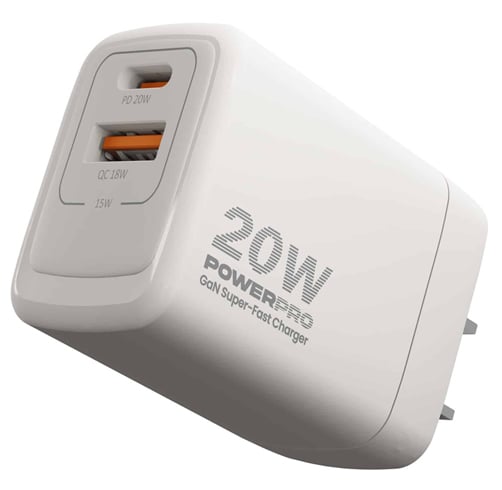 Cargador UNNO TEKNO Power Pro Super-Fast Dual Port – 20W