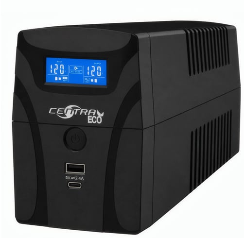 UPS Centra Eco LCD 1200lc -1200VA / 600W – USB Charger 2.4A