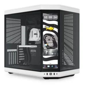 CASE HYTE Y70 TOUCH INFINITE TORRE MEDIA VIDRIO TEMPLADO CON PANTALLA TÁCTIL 14.9 PULG GEN 3 CS-HYTE-Y70TTI-WB BLANCO/NEGRO