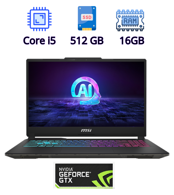 Laptop Gaming MSI Cyborg 15 A13VE 15.6″ i5-13420H, 16GB RAM, RTX 4050, SSD 512GB