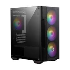 CASE RGB MSI MAG FORGE M100A MINI TOWER VENTILADORES 4 DE 120MM CON VIDRIO LATERAL Y MALLA FRONTAL 306-7G20A21-809 NEGRO