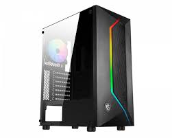 CASE RGB MSI MAG VAMPIRIC 100R MID TOWER VENTILADORES 2 DE 120MM CON VIDRIO LATERAL Y MALLA FRONTAL ILUMINADA 306-7G07R25-809 NEGRO NEGRO