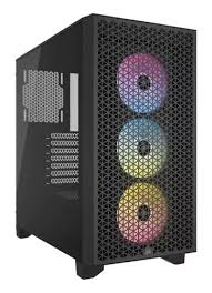 CASE GAMING RGB CORSAIR 3000D AIRFLOW MID TOWER VENTILADORES 3 DE 120MM CON VIDRIO LATERAL Y MALLA FRONTAL CC-9011255-WW NEGRO
