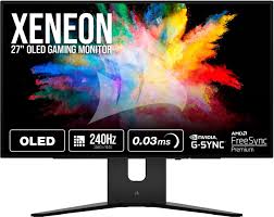 MONITOR GAMING 27″ CORSAIR XENEON 27QHD OLED 2560 x 1440 240HZ 0.03MS GTG HDR BRILLO MAXIMO 1000 NIT CURVO NEGRO CM-9030002-NA