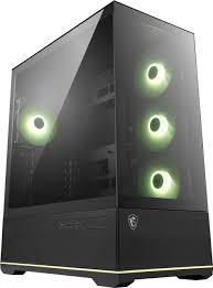 CASE RGB MSI MAG PANO 110R PZ TORRE MEDIA VIDRIO FRONTAL Y LATERAL 3 ABANICOS LATERALES Y 1 ABANICO TRASERO 306-7G28R21-JA4 NEGRO