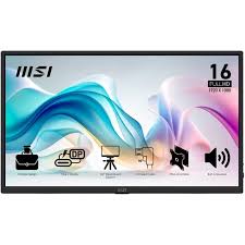 MONITOR MSI PRO MP165 E6 15.6 PULG PLANO 1920 X 1080 60HZ IPS 9S6-3PE50M-004 NEGRO