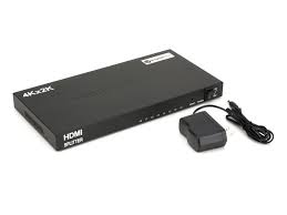HDMI Unno Tekno Splitter 8-Outputs – 4K Ultra HD – Plug & Play – Full HD Quality – 3D – 225MHz Bandwidth –  LED Lights Indicator – Compatible with all devices –  Power Adapter with 33.8 inch Cable