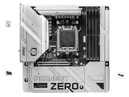 TARJETA MADRE MSI B650M PROJECT ZERO MATX DDR5 911-7E09-003 NEGRO / BLANCO
