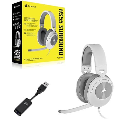 Corsair HS55 Surround  V2 – Dolby Atmos – Blanco