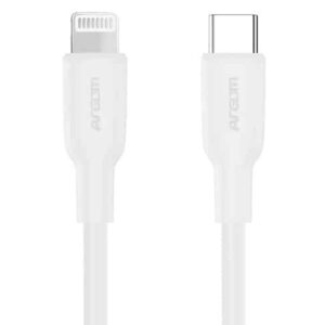 Cable Argom Dura Flex Lightning a USB-C 30W Fast Charce – 1.8M – Blanco