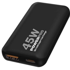 Cargador UNNO TEKNO Portatil Power Pro – Super Fast Dual Port  45W  – Negro