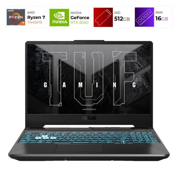 AsusTuf Gaming A15 – AMD Ryzen 7 7445HS – 16GB – RTX 3050 – 512GB – Graphite Black