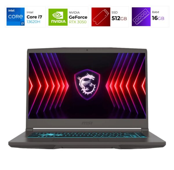 MSI Thin 15 B13UC – Intel i7 13620H – 16 GB – RTX 3050 – 512GB