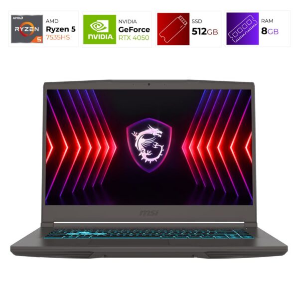MSI Thin A15 – AMD Ryzen 5 7535HS – 8GB – RTX 4050 – 512GB – Cosmos Gray