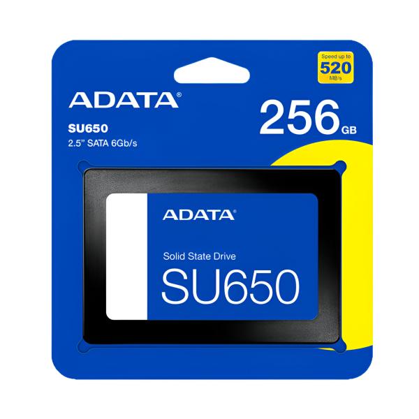 HD INTERNO SOLIDO 256GB ADATA SU650 2.5″ SATA III 520MB/S / 450MB/S ASU650SS-256GT-R NEGRO