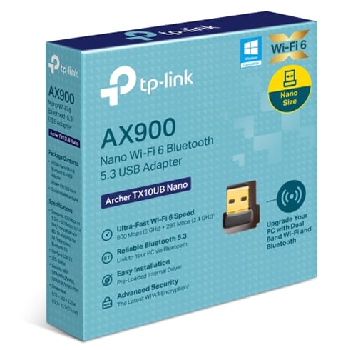 Adaptador USB TP-Link Archer TX10UB Nano – WIFI 6 AX900 – Bluetooth 5.3