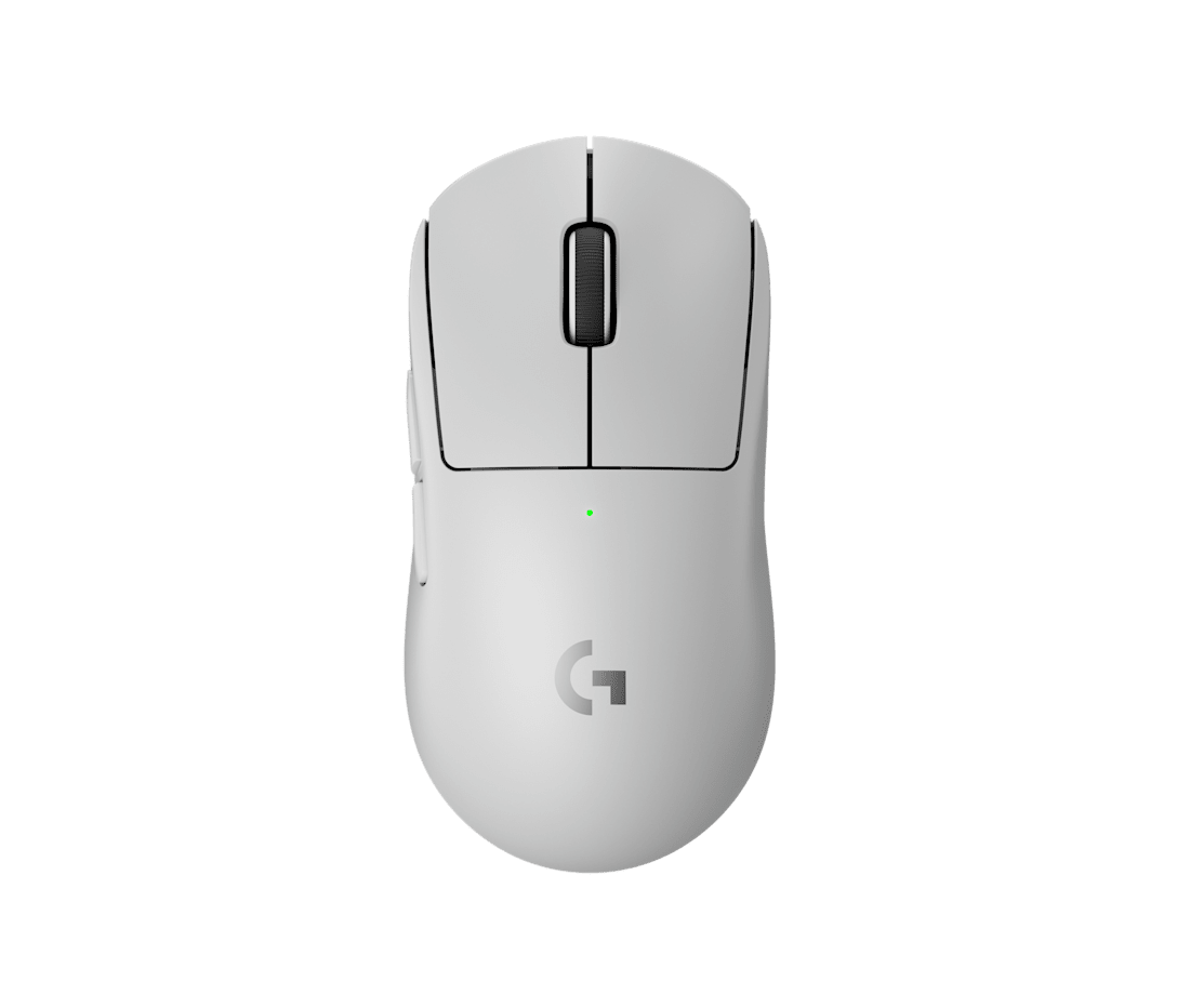 Mouse Logitech G PRO X SUPERLIGHT 2 blanco visto desde arriba.