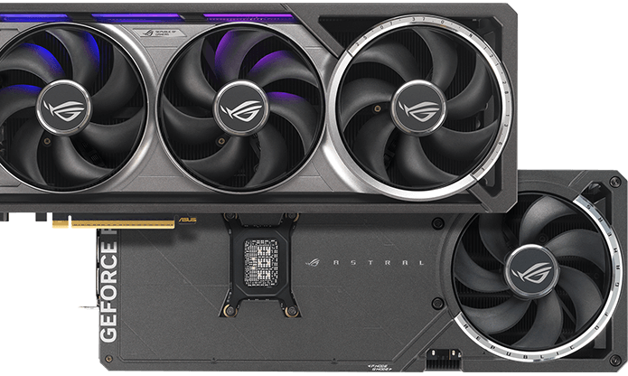 ASUS ROG Astral GeForce RTX 5080 OC vista frontal y posterior del producto