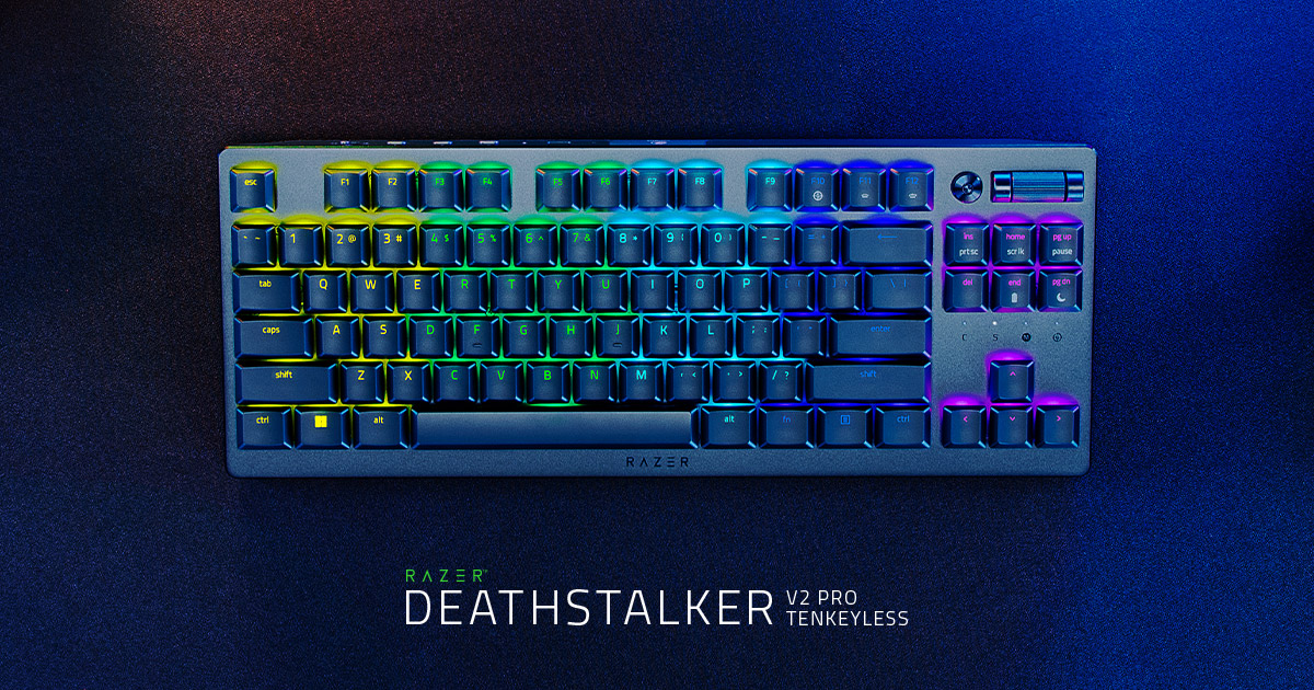 Teclado Razer DeathStalker V2 Pro Tenkeyless negro con RGB.